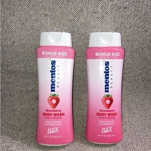 Mentos Strawberry Candy Scented Body Wash 18oz Each 2 Pack Flex Original New